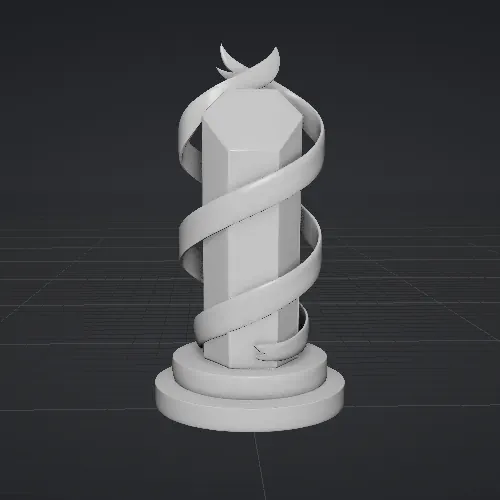 Modèle 3D du trophée généré par le générateur IA